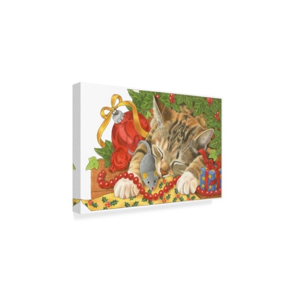 Francien Van Westering 'Christmas Cat Sleeping' Canvas Art,12x19